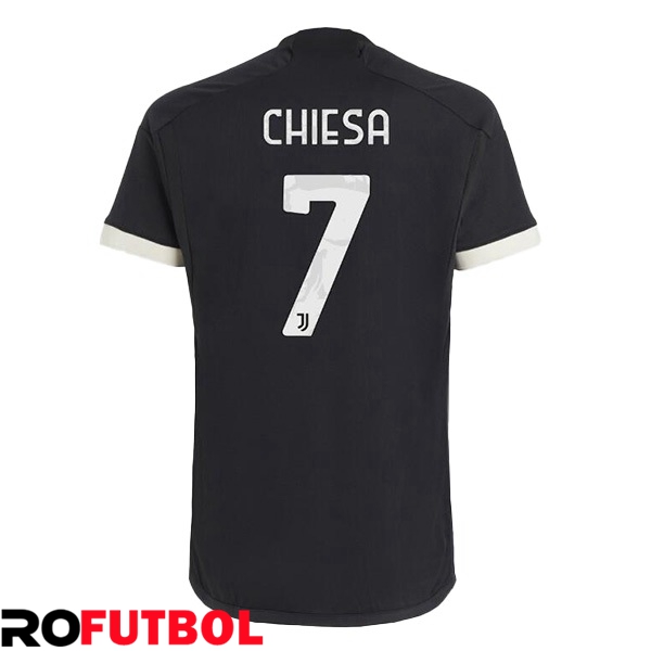 Juego De Camiseta Futbol Juventus (CHIESA 7) Juventus Tercera Negro ...